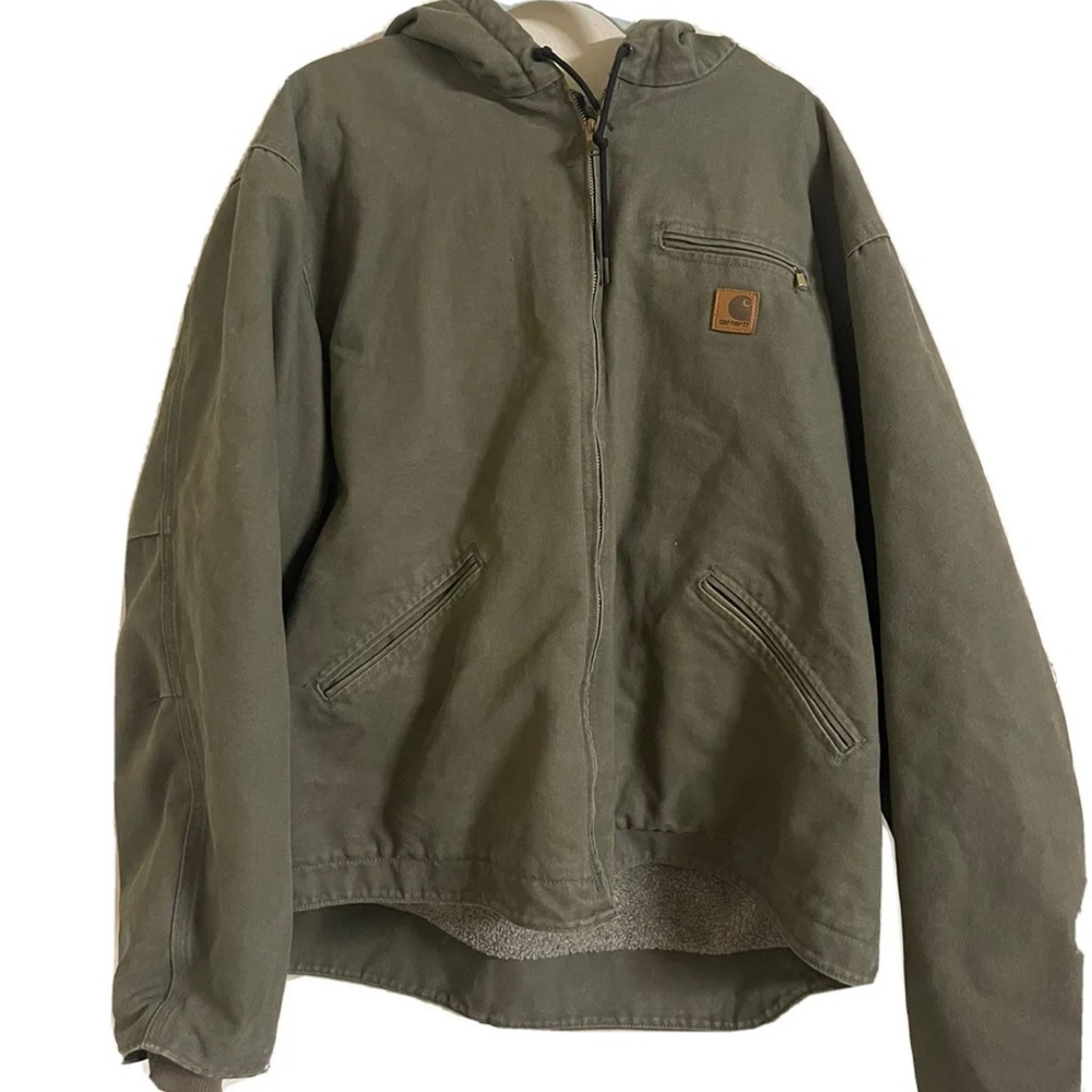 Carhartt Jacket Fleece Lining Hooded Green Men XXL